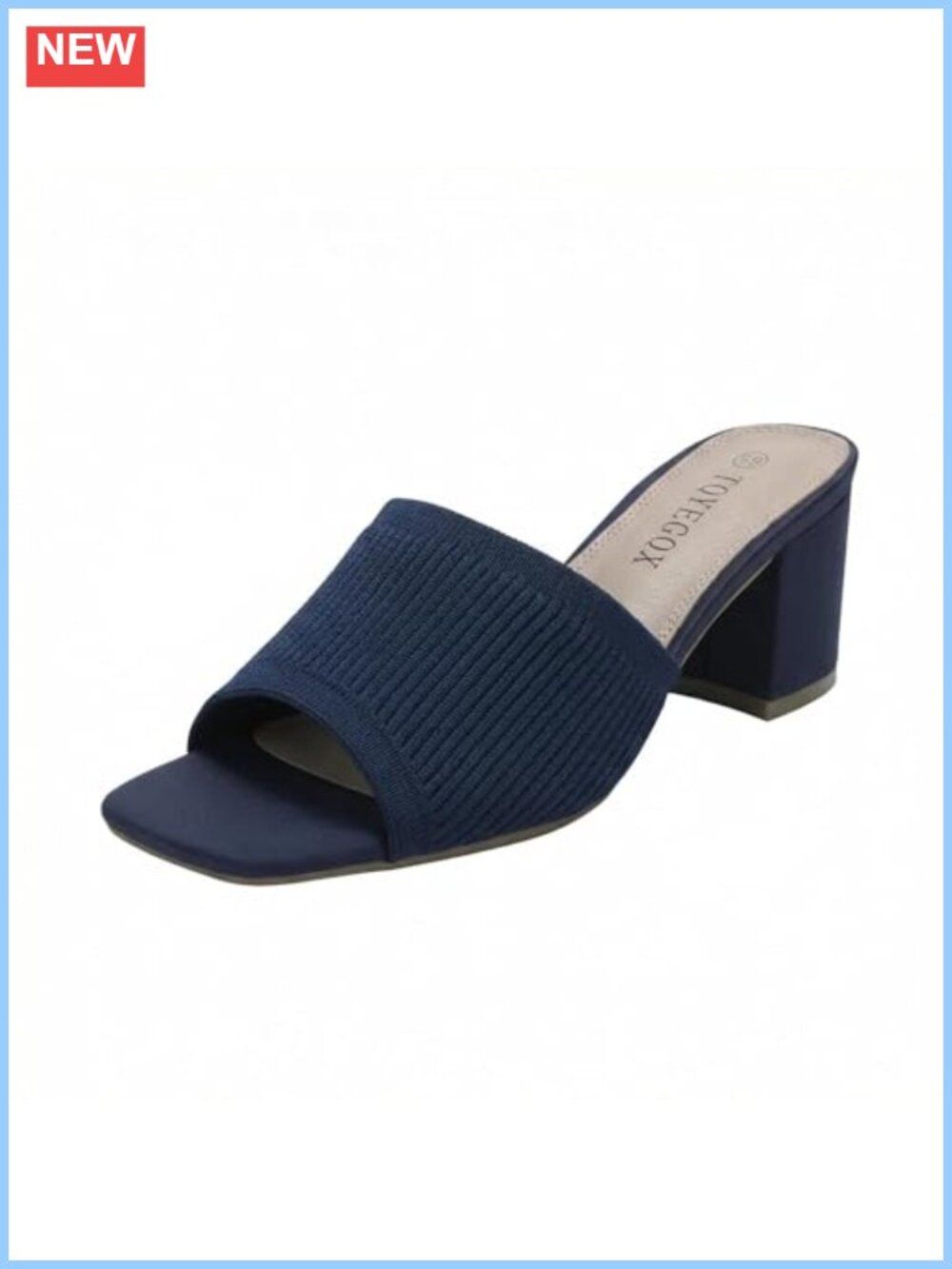 Womens Heeled Sandals Square Open Toe Chunky Block Low Heel Slide Mules